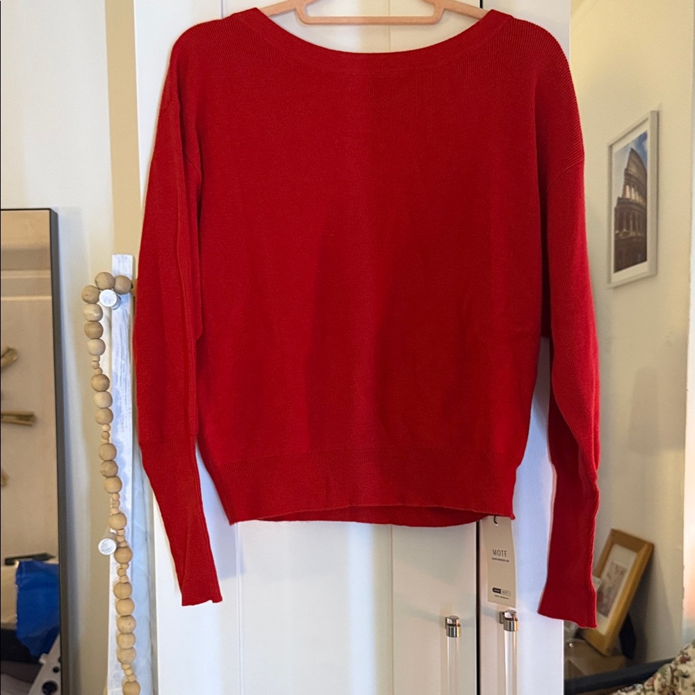 MOTF Vibrant Red Crew Neck Sweater Sz M